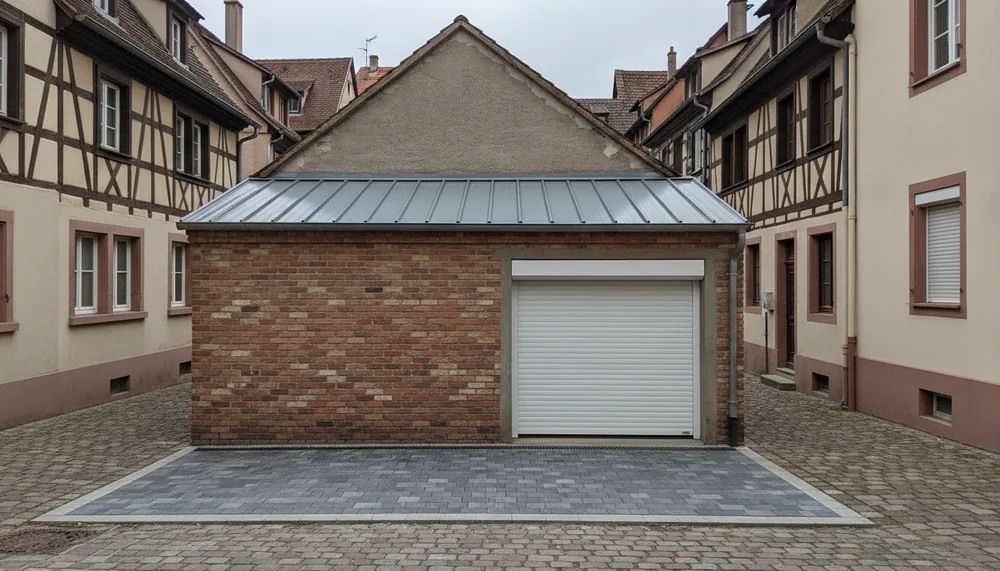 Toiture de garage en fibrociment remplacée par du bac acier à Neudorf, Strasbourg